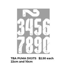 Tba Puma Digits 22cm And 10cm offers at $2.5 in Puma