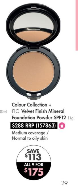 Colour Collection + Velvet Finish Mineral Foundation Powder Spf12 offers at $175 in Nutrimetics