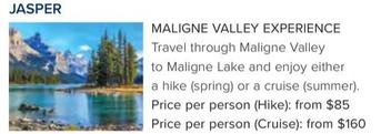 Maligne Valley Experience offers at $85 in Flight Centre