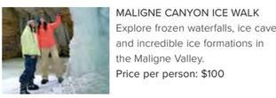 Maligne Canyon Ice Walk offers at $100 in Flight Centre