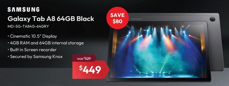 Galaxy Tab A8 64gb Black offers at $449 in Leader Computers