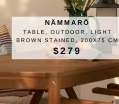 Nämmarö Table, Outdoor, Light Brown Stained, 200x75 Cm offers at $279 in IKEA