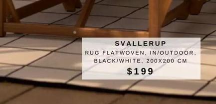 Svallerup Rug Flatwoven, In/outdoor, Black/white, 200x200 Cm offers at $199 in IKEA