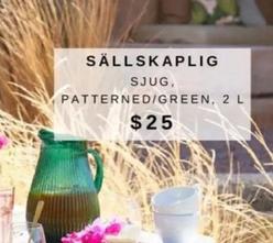 Sällskaplig Sjug, Patterned/green, 2 L $25 offers at $25 in IKEA