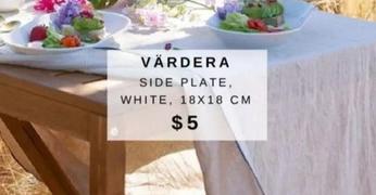 Värdera Side Plate, White, 18x18 Cm offers at $5 in IKEA