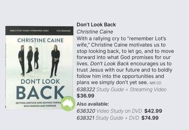 Don't Look Back offers at $36.99 in Koorong