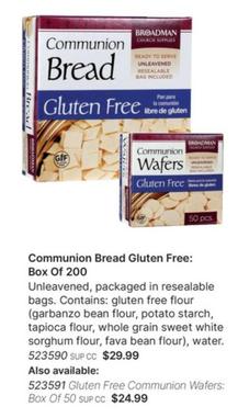 Communion Bread Gluten Free: Box Of 200 offers at $29.99 in Koorong