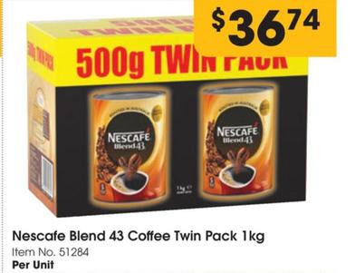 Nescafe - Blend 43 Coffee Twin Pack 1kg offers at $36.74 in Campbells
