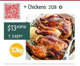 + Chickens offers at $13.4 in Chrisco