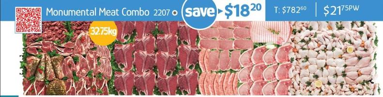 Monumental Meat Combo offers at $21.75 in Chrisco