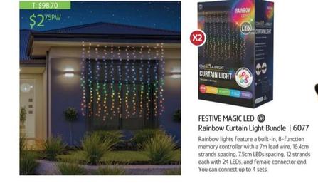 Festive Magic Led Rainbow Curtain Light Bundle offers at $2.75 in Chrisco
