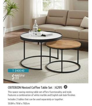 Criterion Nested Coffee Table Set offers at $11.15 in Chrisco