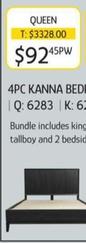 4pc Kanna Bedroom Bundle offers at $92.45 in Chrisco