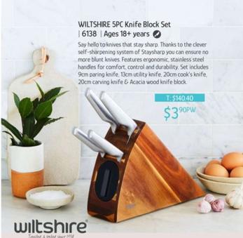 Wiltshire - 5pc Knife Block Set offers at $3.9 in Chrisco