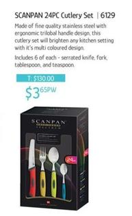 Scanpan 24pc Cutlery Set offers at $3.65 in Chrisco