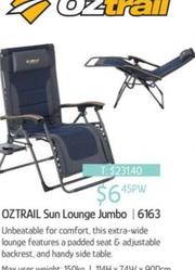 OZTRAIL Sun Lounge Jumbo offers at $6.45 in Chrisco