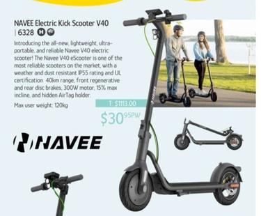 NAVEE Electric Kick Scooter V40 offers at $30.95 in Chrisco