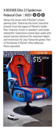 Marvel - X Rocker Elite 2.1 Spiderman Pedestal Chair  offers at $15.2 in Chrisco