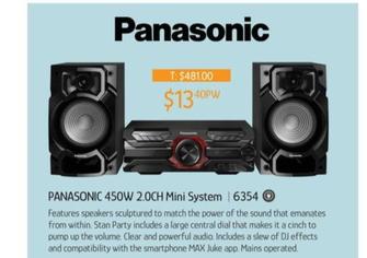 Panasonic - 450W 2.0CH Mini System  offers at $13.4 in Chrisco
