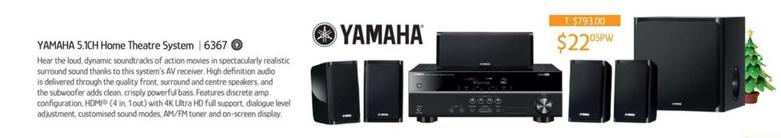 Yamaha - 5.1CH Home Theatre System  offers at $22.05 in Chrisco