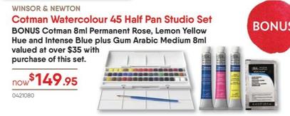 Winsor & Newton - Cotman Watercolour 45 Half Pan Studio Set offers at $149.95 in Eckersley's Art & Craft