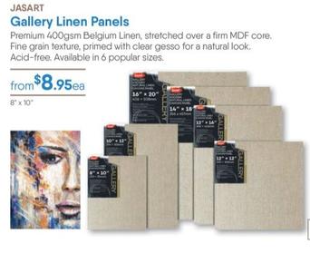 Jasart - Gallery Linen Panels offers at $8.95 in Eckersley's Art & Craft