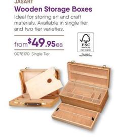 JASART - Wooden Storage Boxes offers at $49.95 in Eckersley's Art & Craft