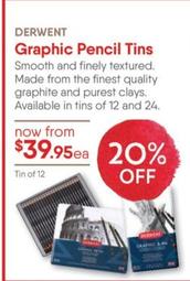 Derwent - Graphic Pencil Tins offers at $39.95 in Eckersley's Art & Craft