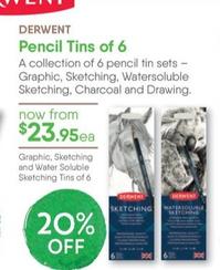 Derwent - Pencil Tins of 6 offers at $23.95 in Eckersley's Art & Craft