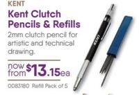 Kent - Clutch Pencils & Refills offers at $13.15 in Eckersley's Art & Craft