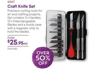 Kent - Craft Knife Set offers at $25.95 in Eckersley's Art & Craft