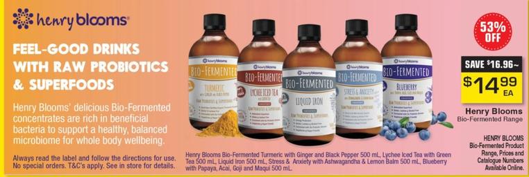 Henry Blooms - Bio-Fermented Range offers at $14.99 in Pharmacy Direct