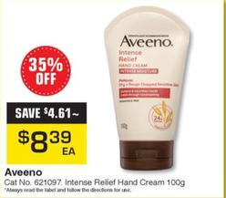 Aveeno - Intense Relief Hand Cream 100g offers at $8.39 in Pharmacy Direct