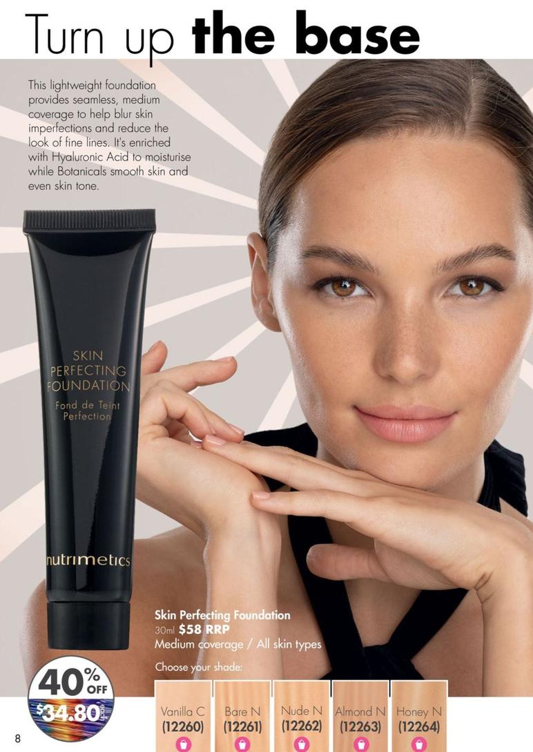 Skin Perfecting Foundation offers at $34.8 in Nutrimetics