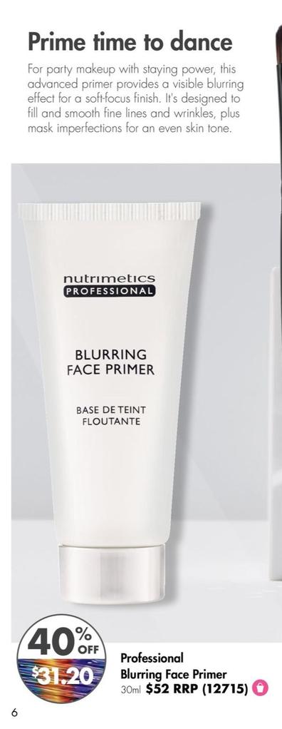 Professional Blurring Face Primer offers at $31.2 in Nutrimetics
