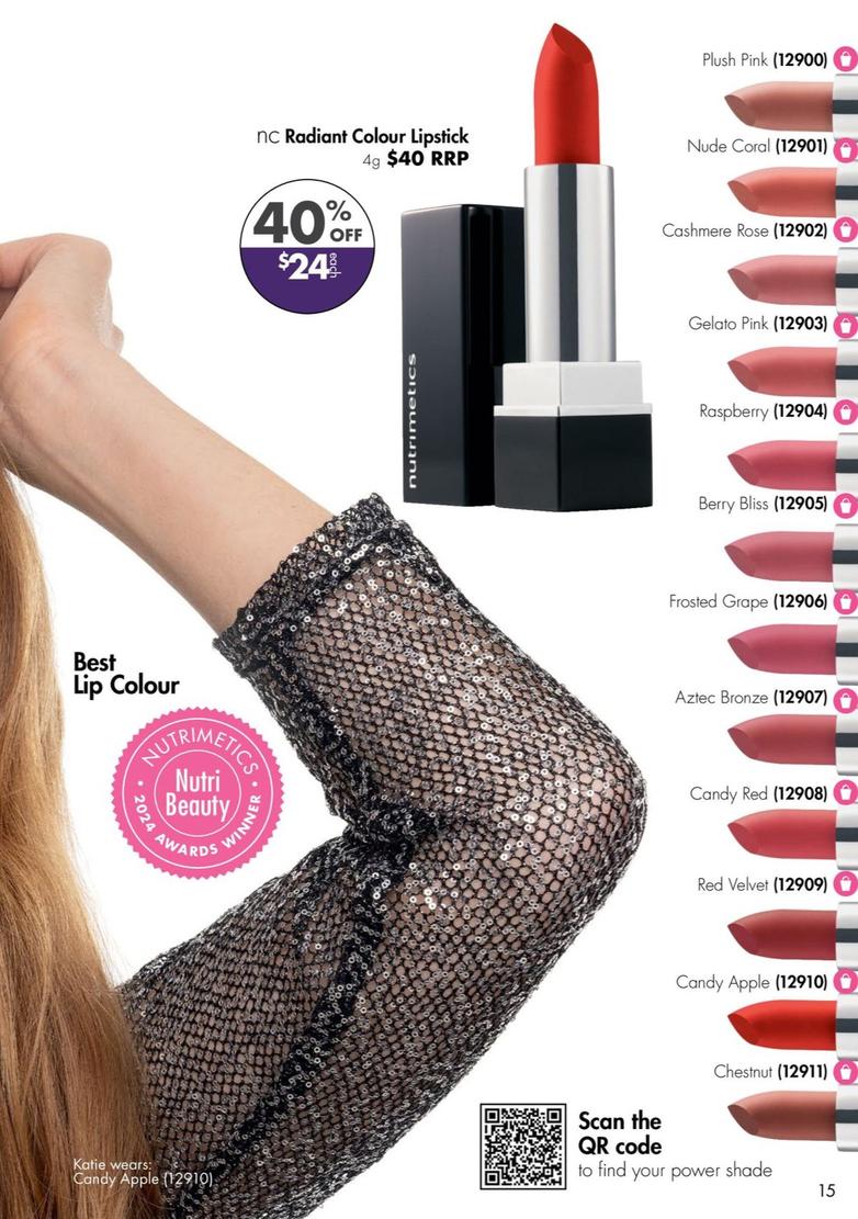 Radiant Colour Lipstick offers at $24 in Nutrimetics