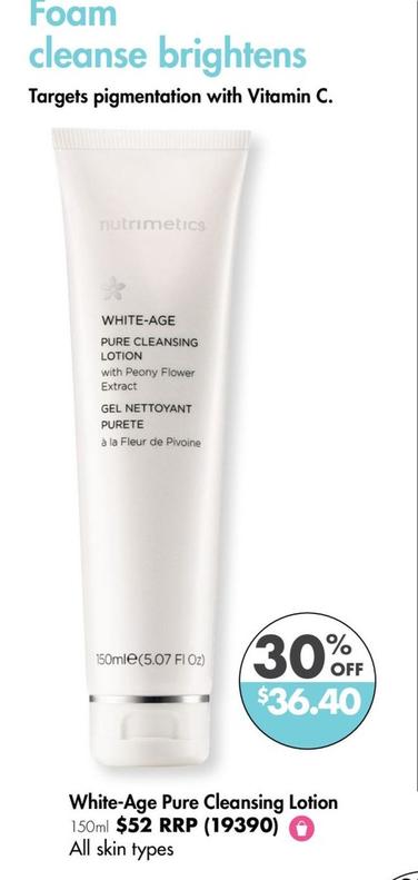 White-Age Pure Cleansing Lotion 150ml offers at $36.4 in Nutrimetics
