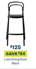 Lola Dining Stool Black offers at $125 in Early Settler