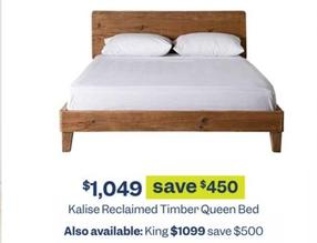 Kalise Reclaimed Timber Queen Bed offers at $1049 in Early Settler