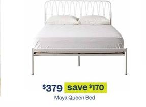 Maya Queen Bed offers at $379 in Early Settler