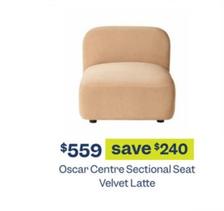 Oscar Centre Sectional Seat Velvet Latte offers at $559 in Early Settler