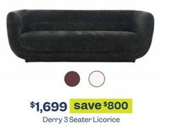 Derry 3 Seater Licorice offers at $1699 in Early Settler