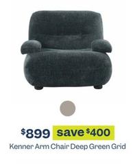 Kenner Arm Chair Deep Green Grid offers at $899 in Early Settler