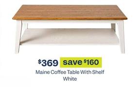 Maine Coffee Table With Shelf White offers at $369 in Early Settler