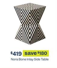 Nora Bone Inlay Side Table offers at $419 in Early Settler