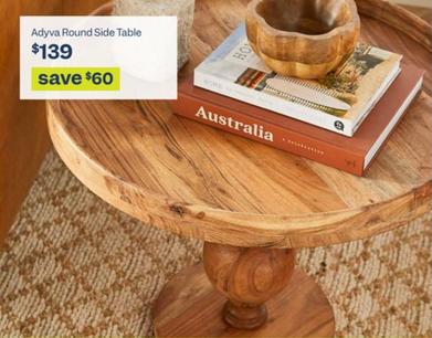 Adyva Round Side Table offers at $139 in Early Settler
