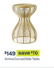 Amina Curved Side Table offers at $149 in Early Settler