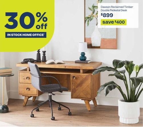 Dawson Reclaimed Timber Double Pedestal Desk offers at $899 in Early Settler