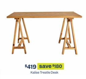 Kalise Trestle Desk offers at $419 in Early Settler