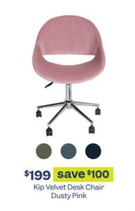 Kip Velvet Desk Chair Dusty Pink offers at $199 in Early Settler